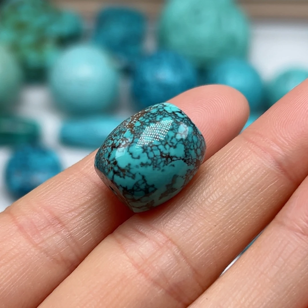 绿松石珠宝奇石银S925镀金镶嵌