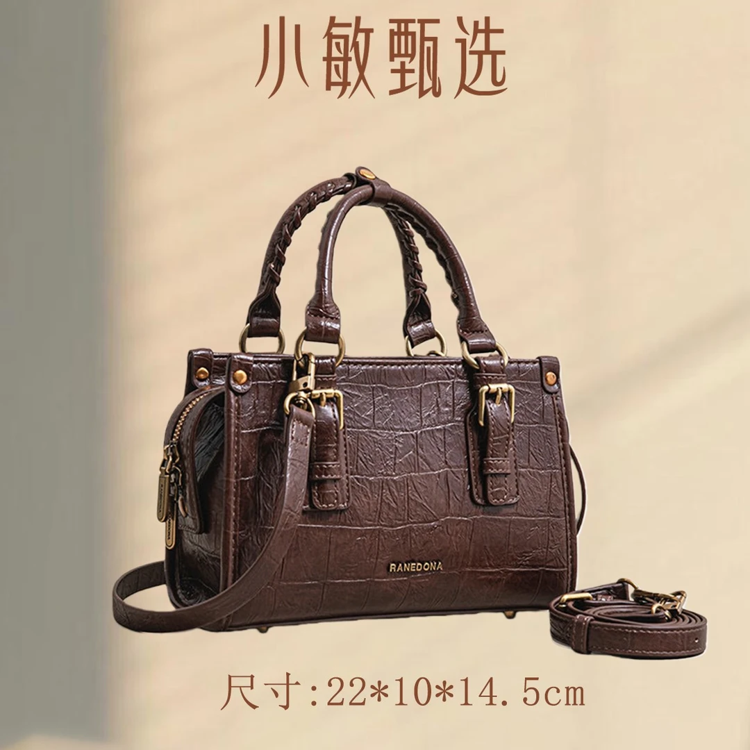 R.C【小敏精选】SK-83080-蜜糖棕简约大气新款女士手提包