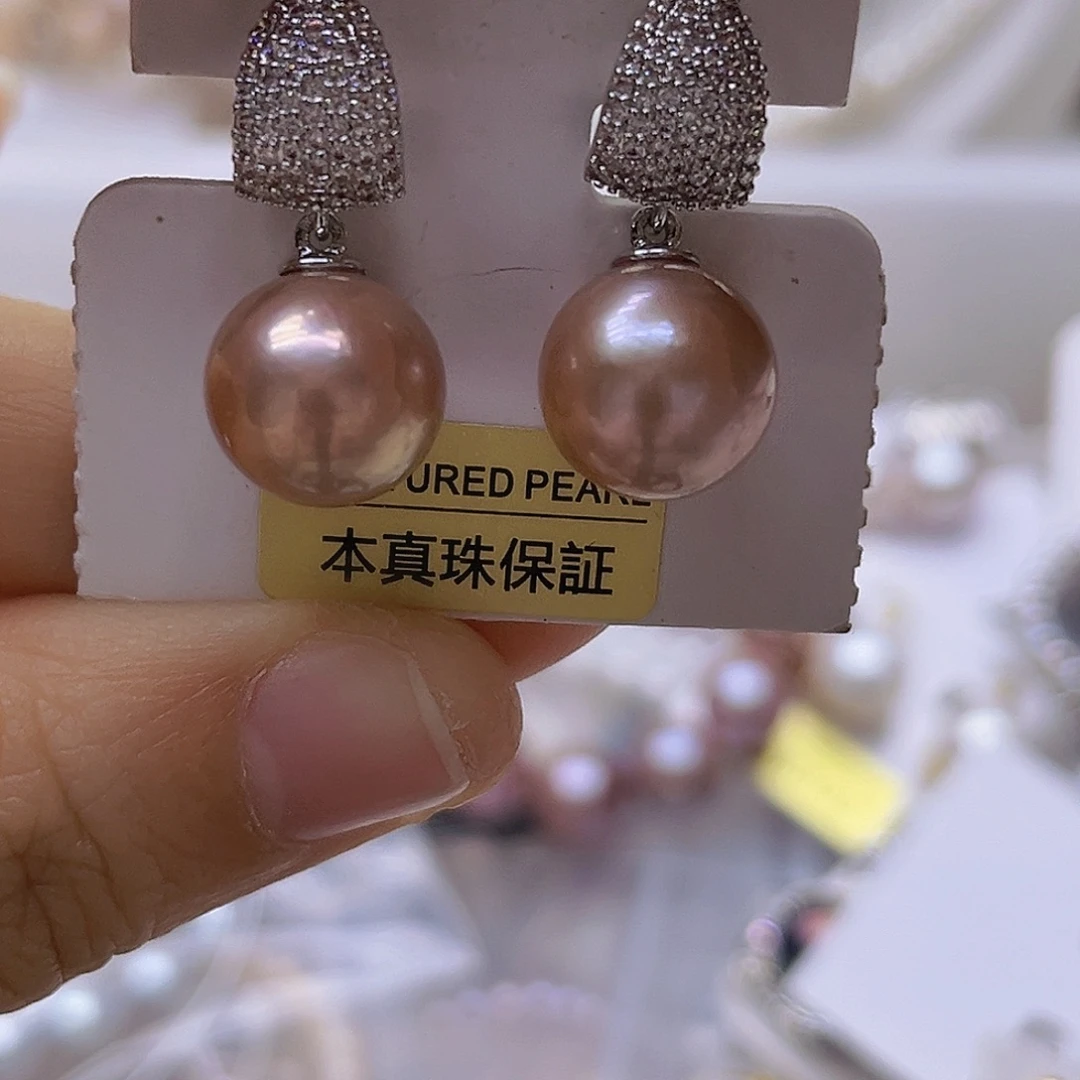 吊坠或者耳钉银S925镶嵌淡水珍珠