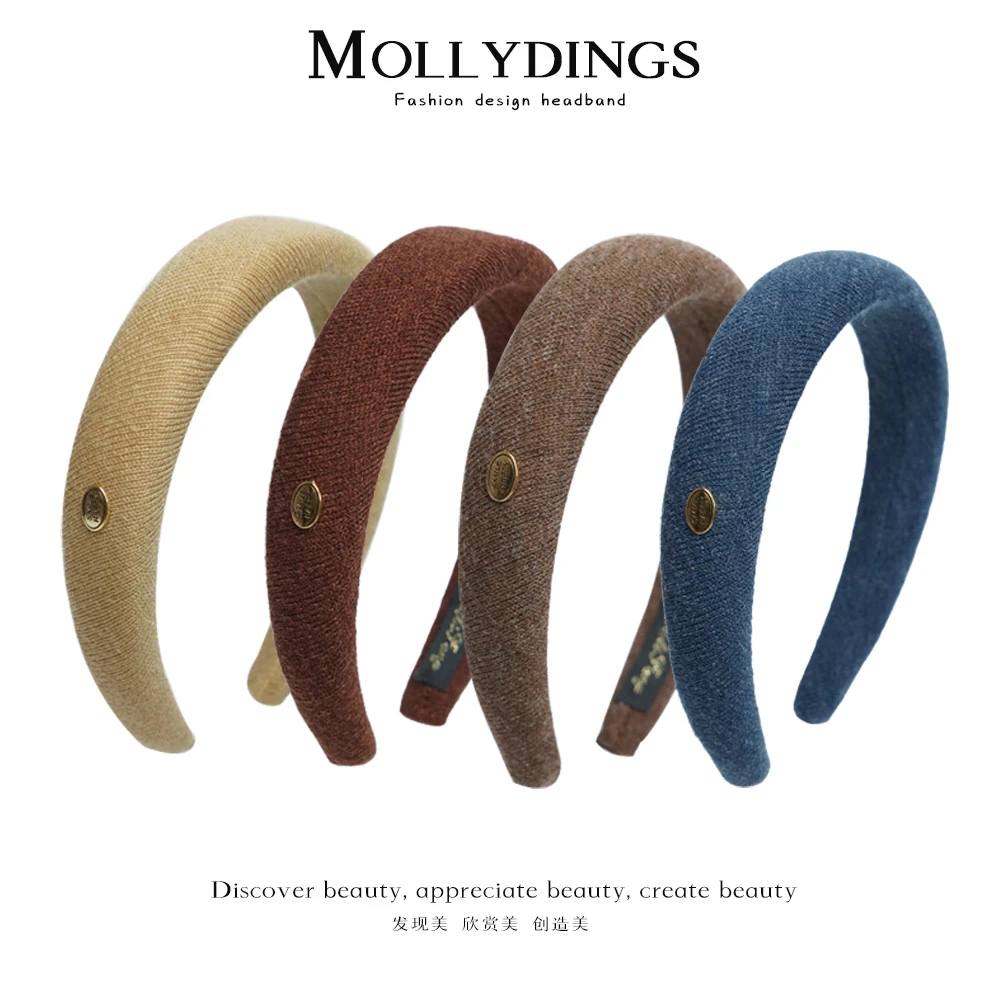 韩版秋冬复古简约纯色发箍女高颅顶气质百搭头箍高级感压发卡头饰