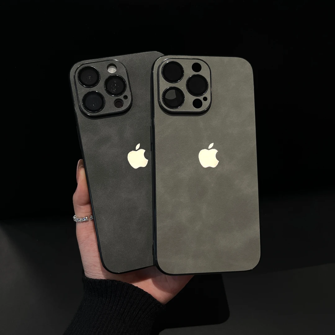 适用于苹果11-17promax相机键全包镜头膜2025高级皮质磨砂手机壳