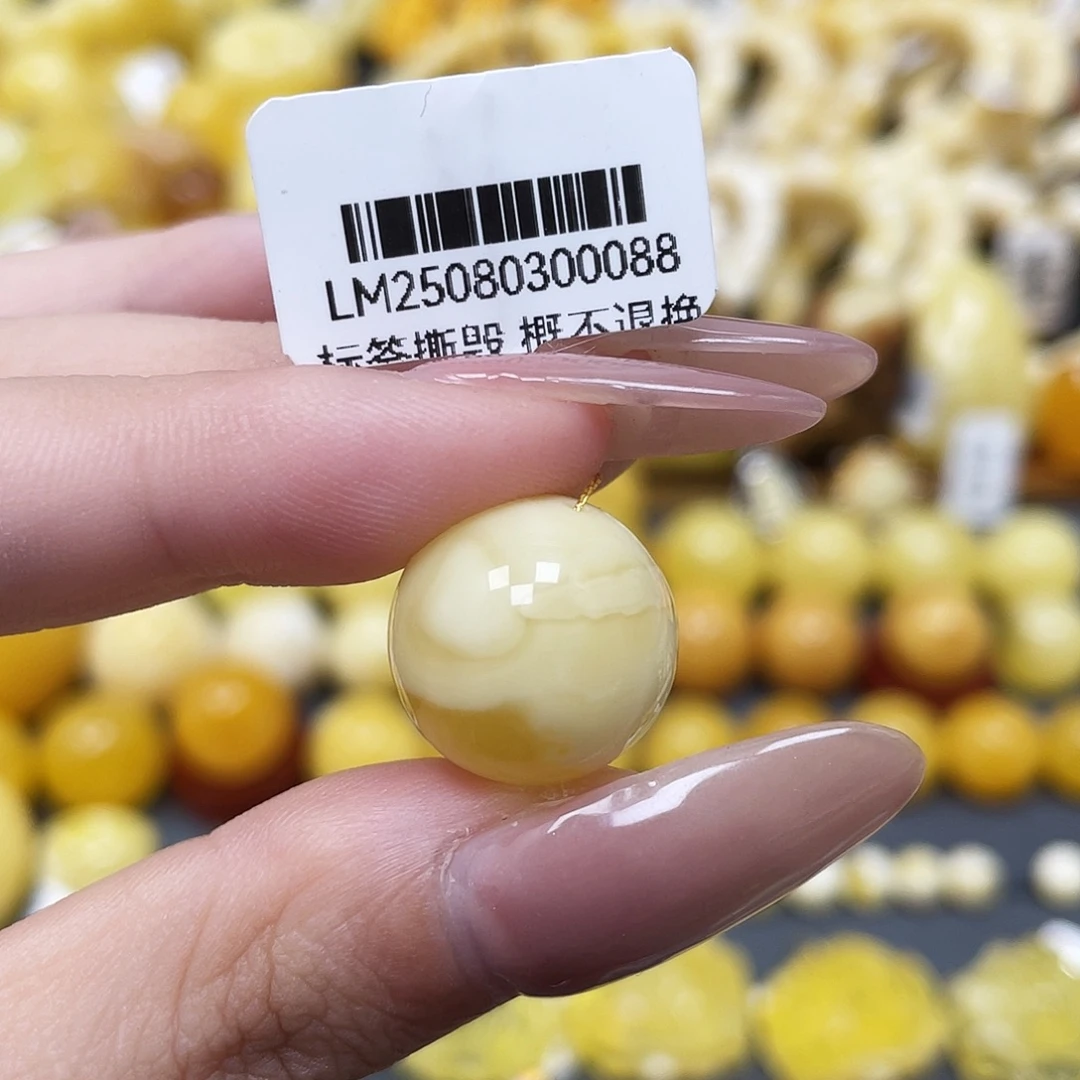 琥珀未镶嵌裸石16.1mm圆珠