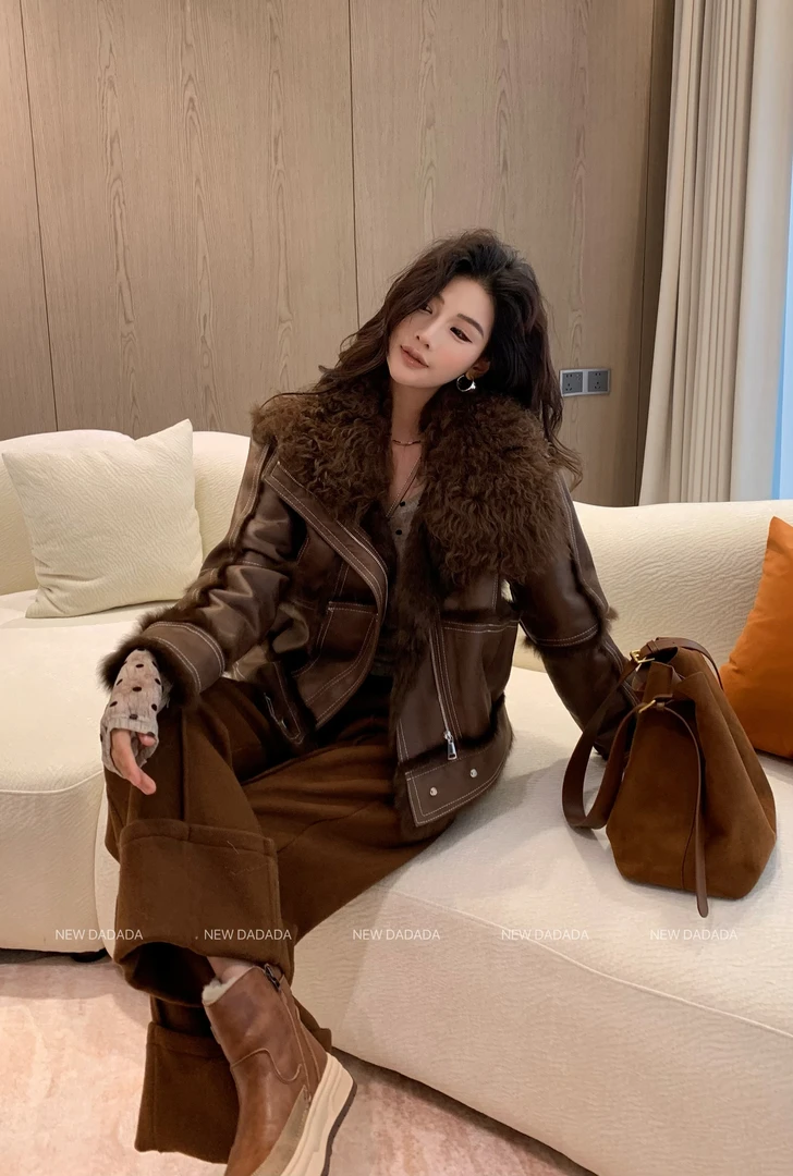 利达 NEW DADADA厚款女装轻奢百搭街头风女士秋冬女短外套QHM1797