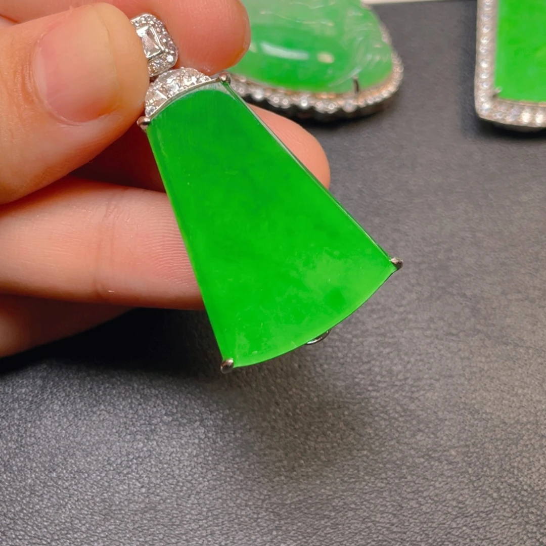 翡翠银S925镶嵌吊坠(不含链)