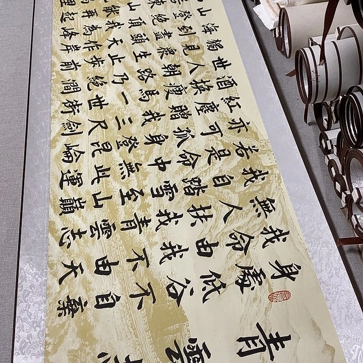 书法青云志卷轴米