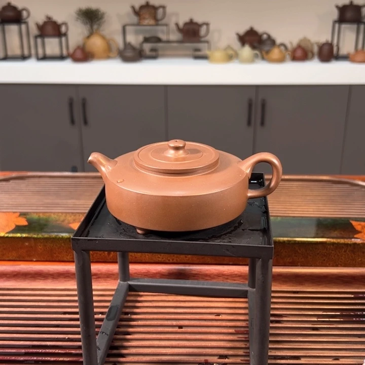 紫砂茶壶乐*Y老紫泥三足周盘