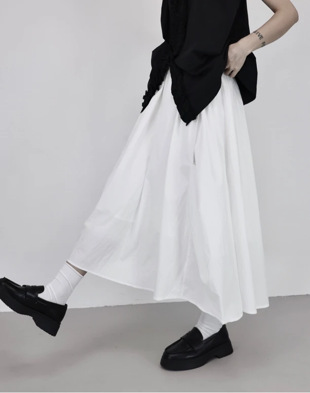 【晚李四季】暗黑半身裙女夏季新款中长款裙