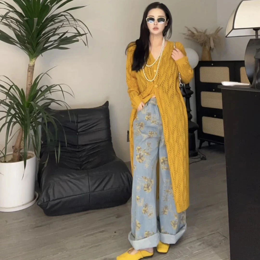 【兆杰商贸】慵懒风镂空针织开衫