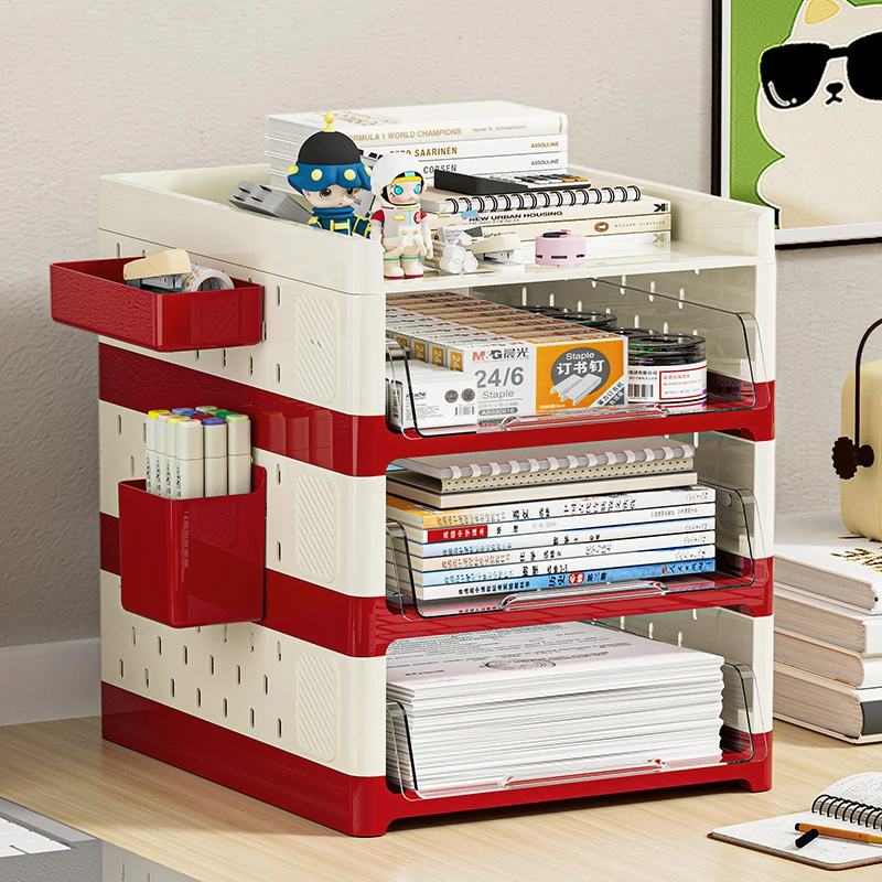 橱明星桌面收纳置物架多巴胺文具书本学生大容量桌面学习置物盒