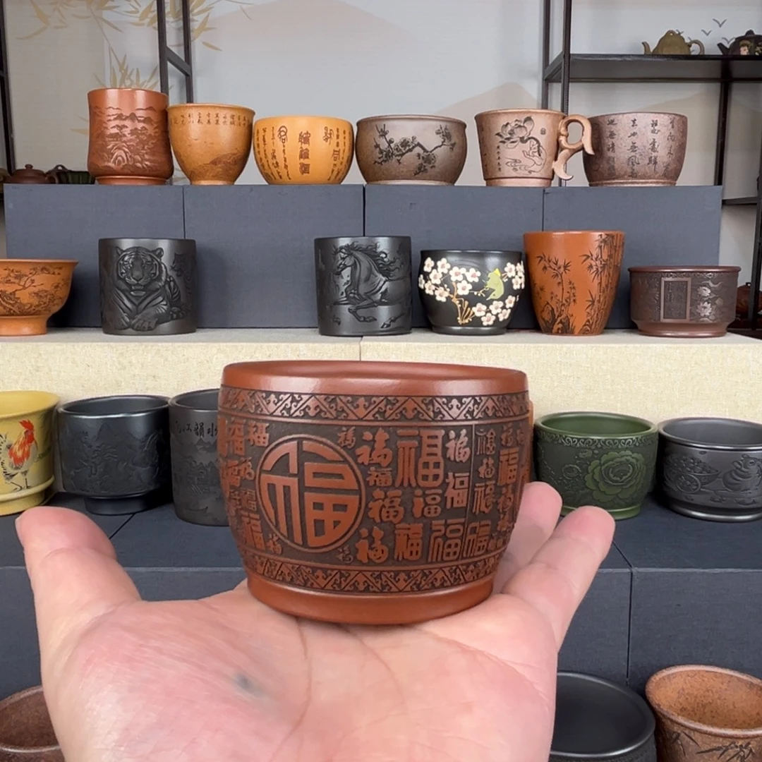 紫砂茶杯紫砂主人杯，手工制作4