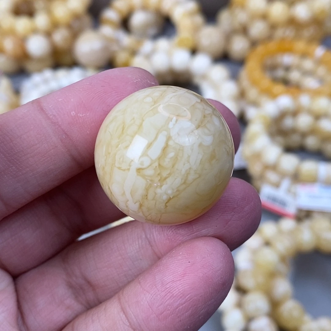 蜜蜡未镶嵌珠宝奇石14g29.2mm虎皮