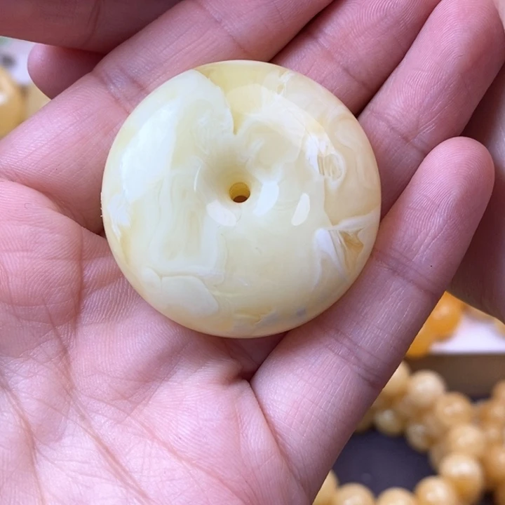 道***满琥珀未镶嵌手链天然无优化琥珀蜜蜡