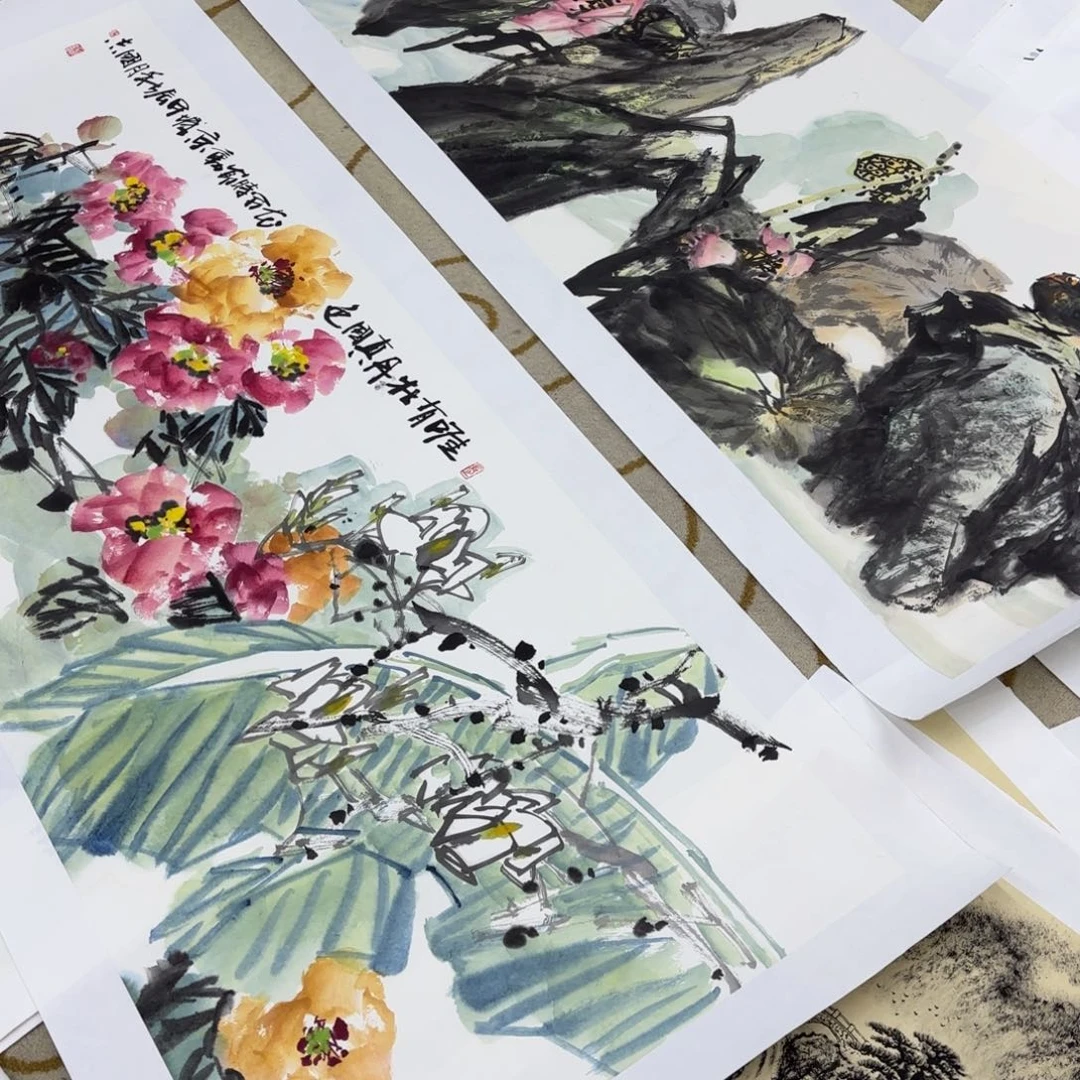 国画平**云石国志六尺对开赵