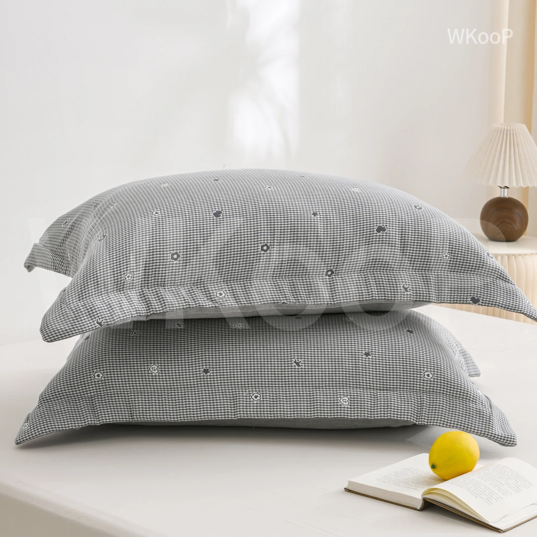 【哇塞全花款】方格碎花全尺寸枕套一对装（50*80cm）
