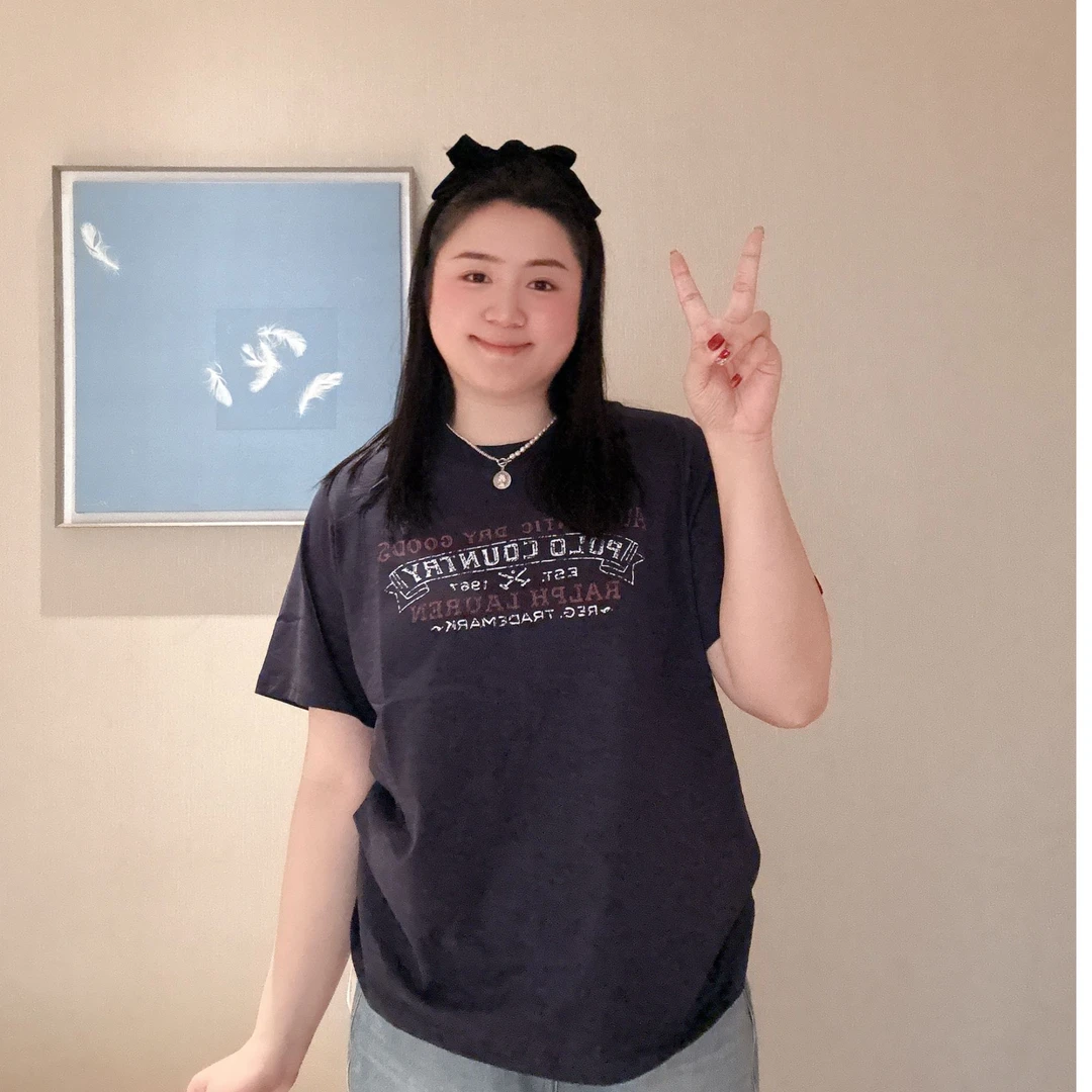 TAOJIAFAMILY【简约字母风】潮流设计师百搭宽松大码竹节T恤短袖