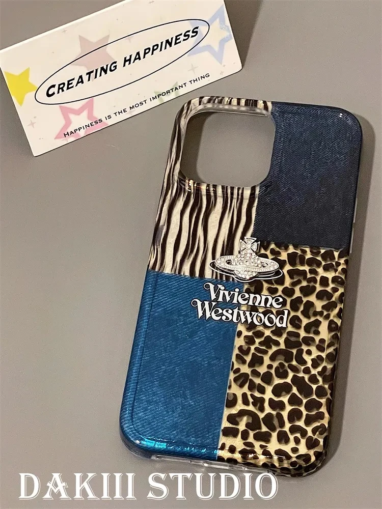 高级感拼接豹纹星球适用iphone17promax苹果16手机壳15女14个性