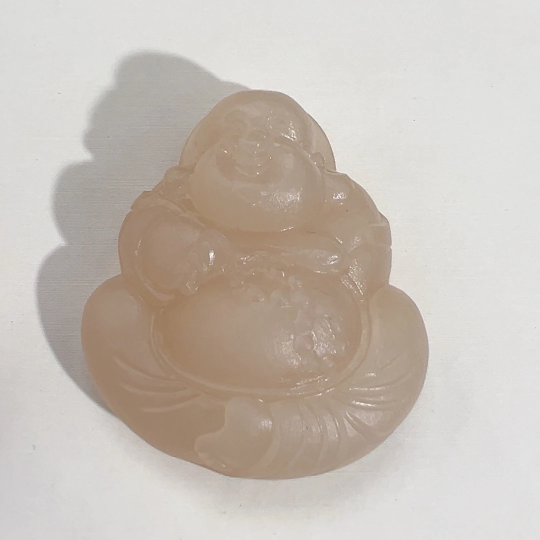 和田玉未镶嵌颈饰红粉油膏细料厚装佛公