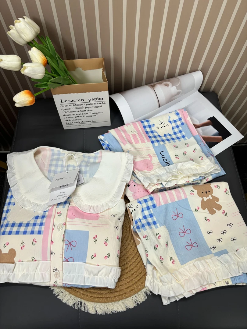 【品质高货】101-200夏季新款短袖甜美睡衣爆款套装家居服