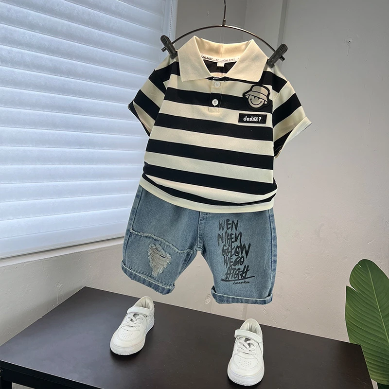 巴拉巴拉童装适用男童夏季套装2025新款儿童polo衫时髦薄款宝宝夏