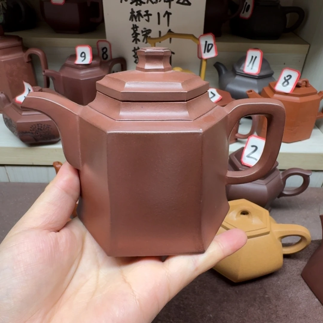 茶壶紫泥全手工六方金宗330cc封釉