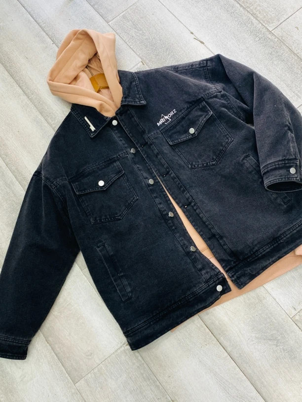 欧美简约夹克外套简约百搭纯色牛仔加棉