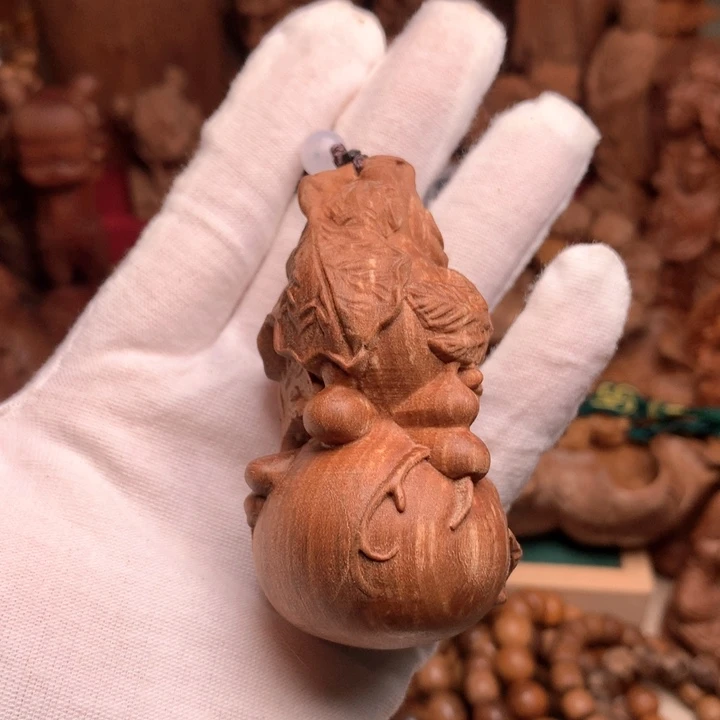 檀香木把件老山檀葫芦瑕疵