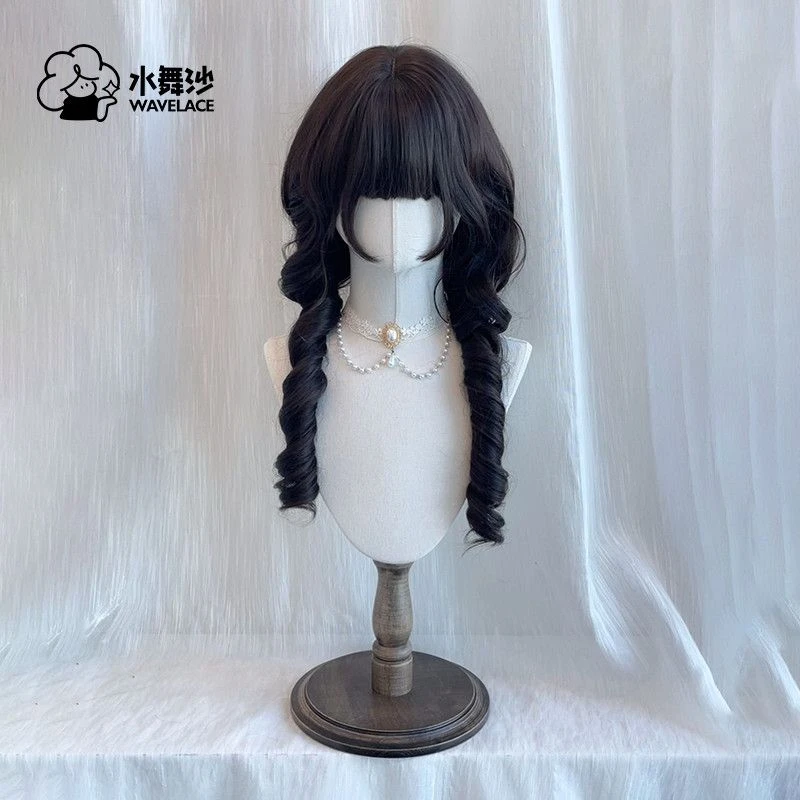 【布丁小熊】水舞沙古早日系水母卷动漫长卷发Lolita少萝假发头套