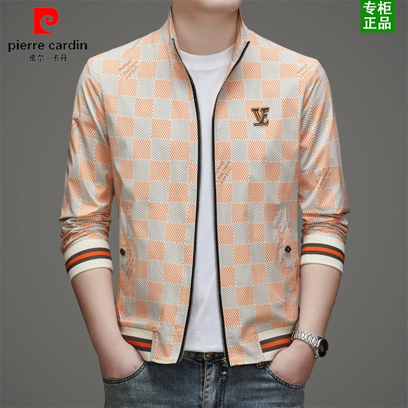 皮尔卡丹春季新款大牌时尚运动修身帅气网红立领夹克外套男男装潮