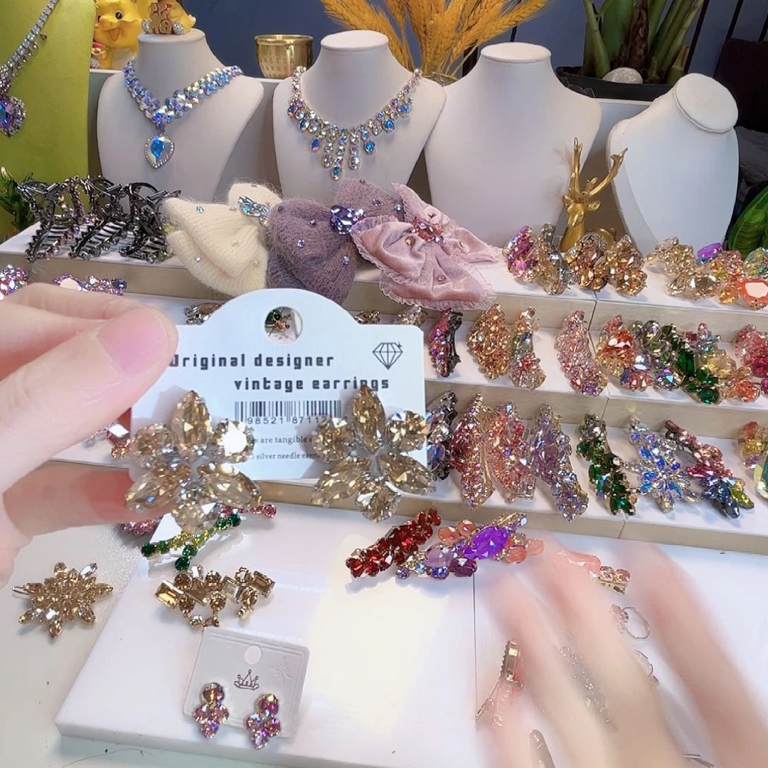 琉璃纯铜合金施华耳钉