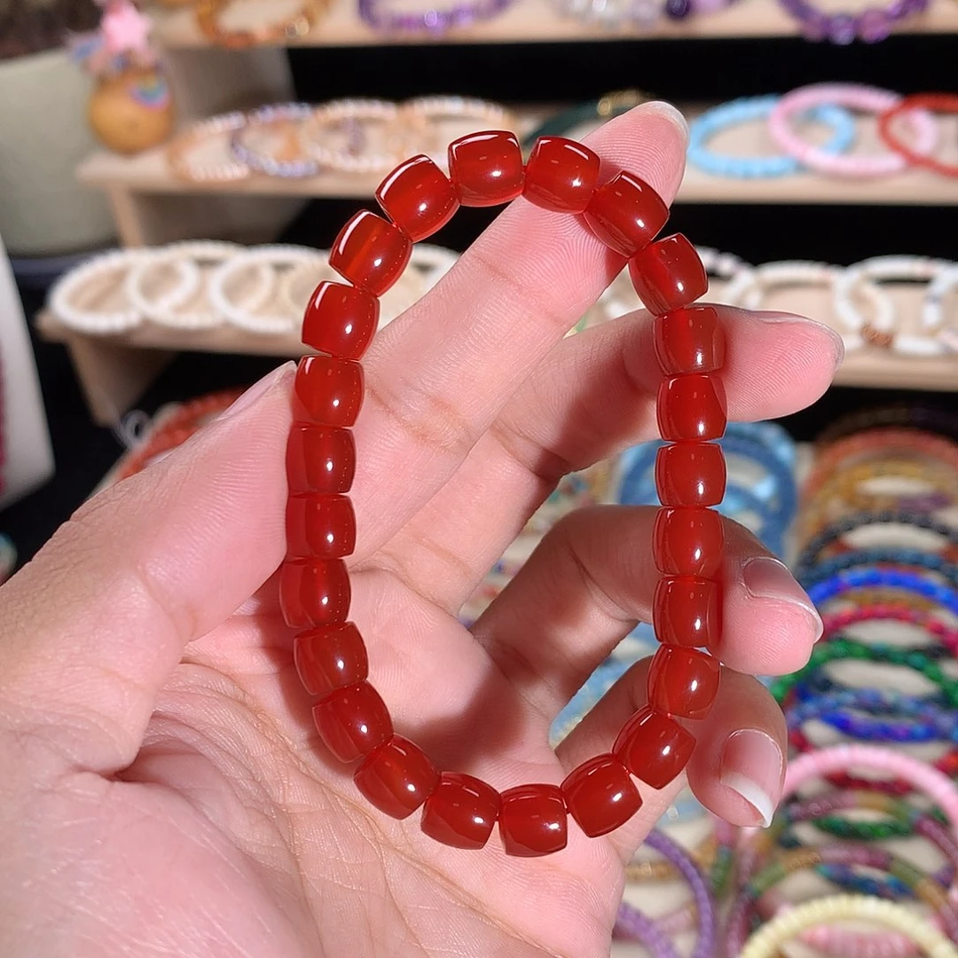 未镶嵌手串玛瑙/玉髓精工直切红玛瑙8.5mm