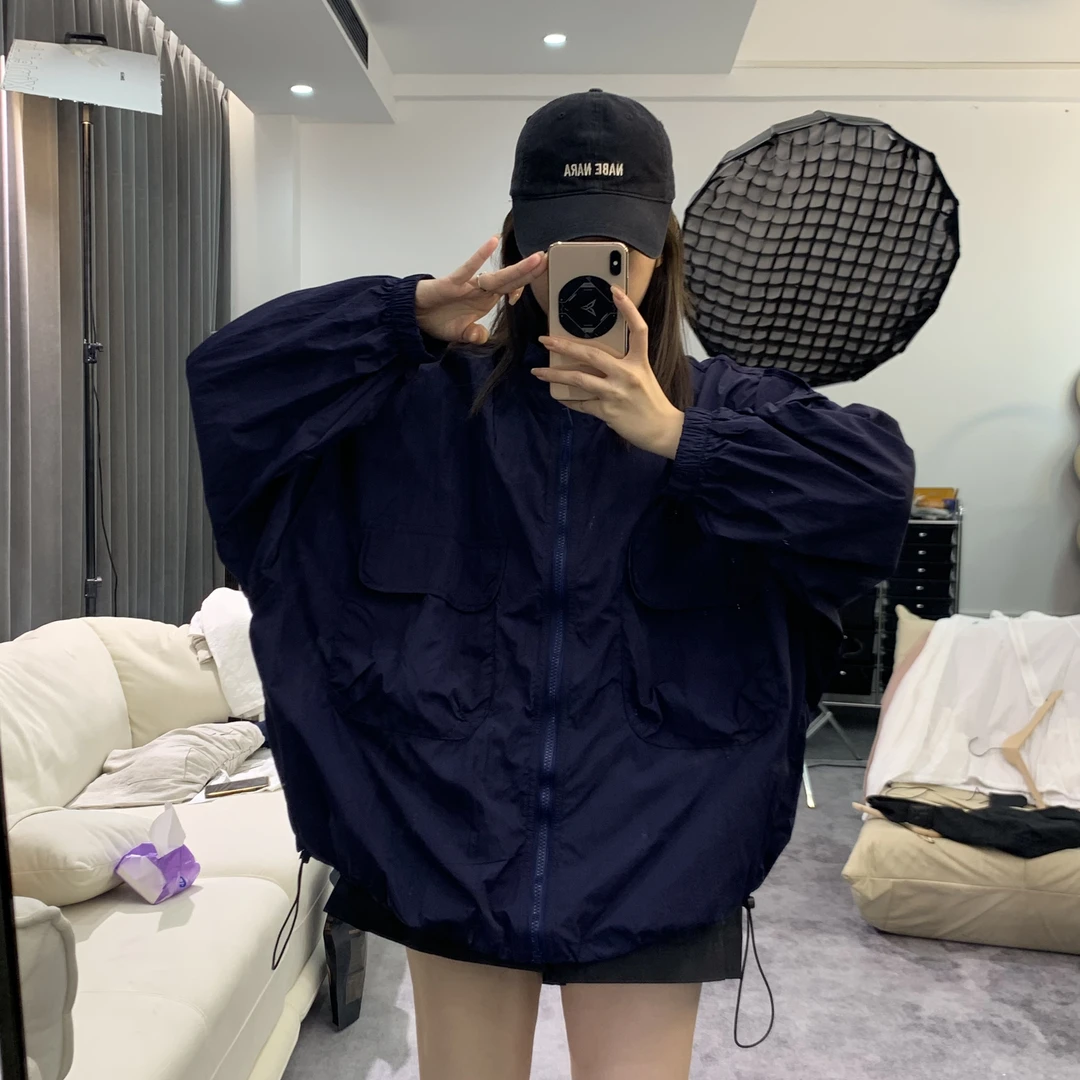 设计宽松防晒服休闲百搭冲锋工装款抽绳夏款外套2366