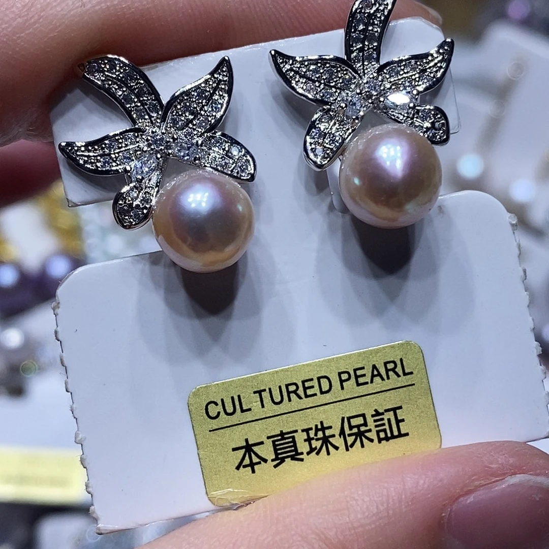 未镶嵌淡水珍珠耳钉