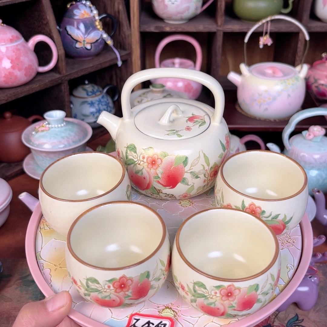 壶陶桃夭提梁壶套装