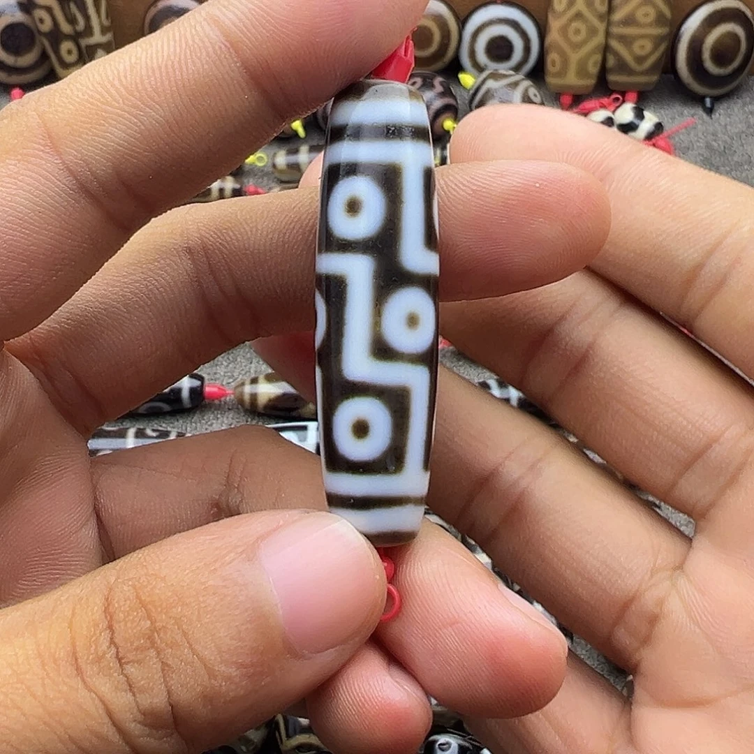 玛瑙/玉髓未镶嵌吊坠(赠链)聚缘古法折线九眼天珠