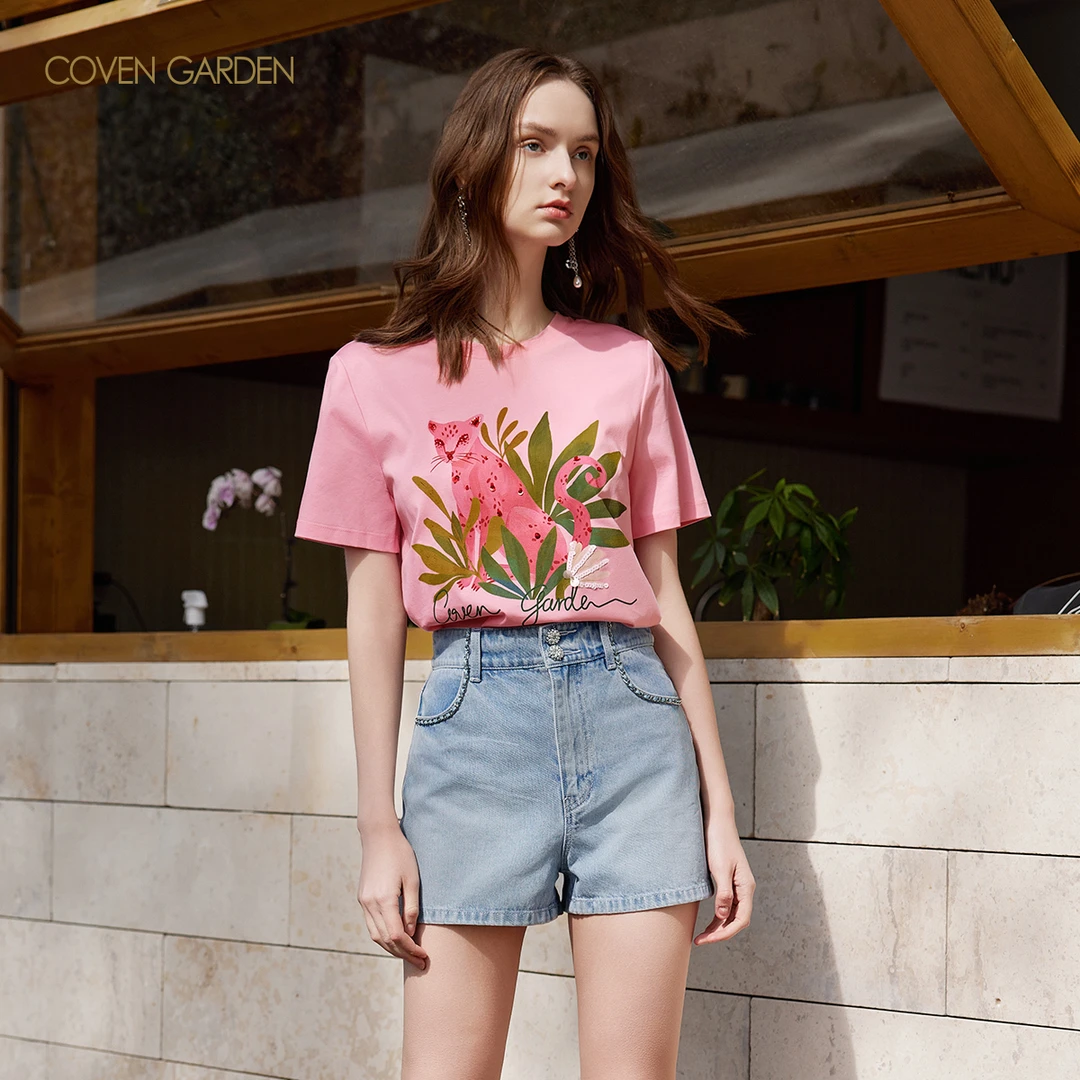 哥文花园 丝光短袖T恤印花 CLA2021020 COVEN GARDEN