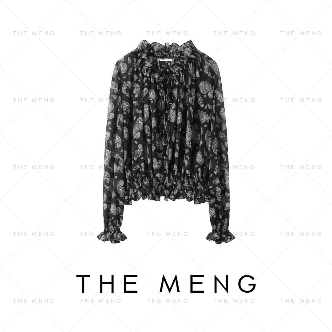 THE MENG【生命之树】顺纡绉泡泡袖肌理感通勤显瘦衬衫#M251B0057