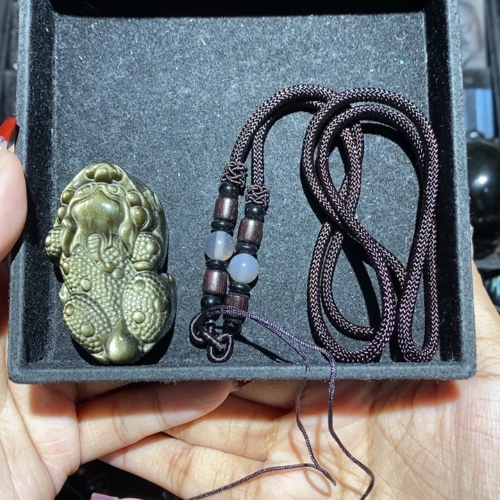 黑曜岩颈饰未镶嵌皮****好