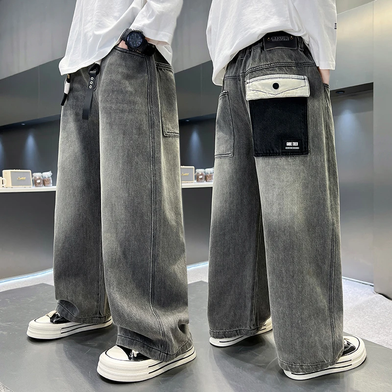 男童牛仔裤子春秋款2025新款春季中大儿童春装男孩韩版痞帅时髦潮