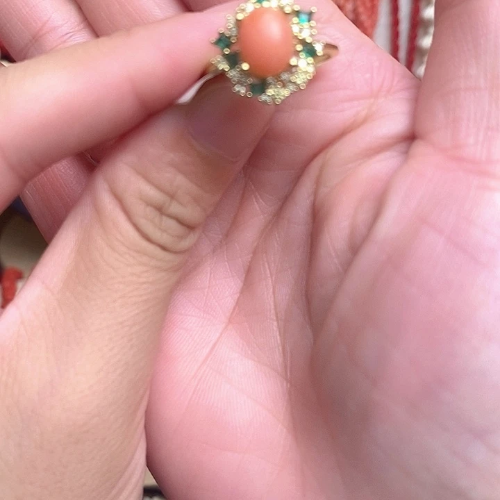 铁合金花岗石小戒指