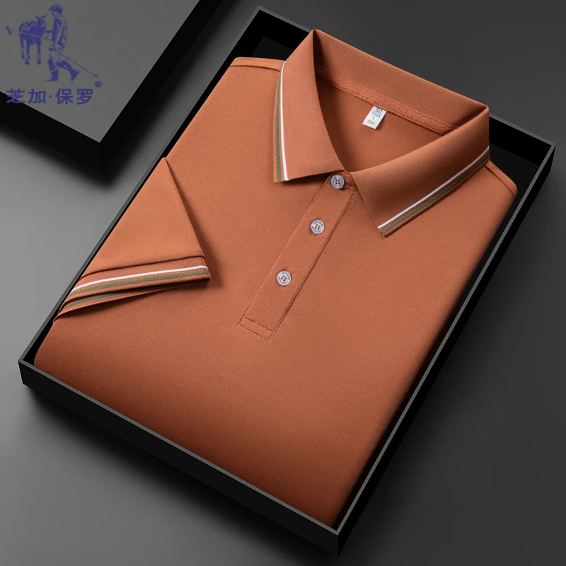 ZCAPAUL/芝加保罗纯色夏季短袖Polo衫男士休闲透气薄款翻领t恤
