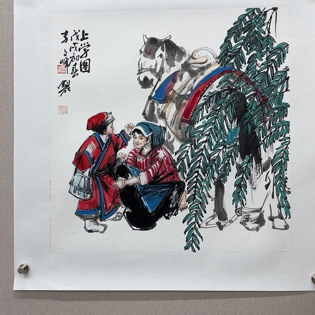 国画艺术家真人手绘