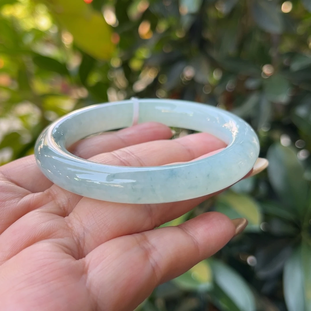 翡翠未镶嵌手镯54圆条