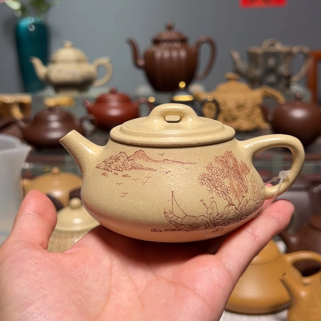 茶壶紫砂D****p本山绿泥料石瓢