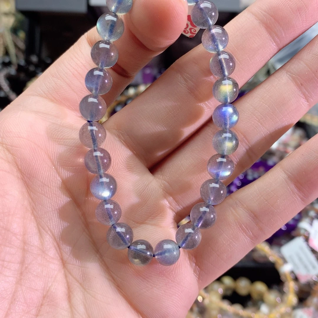 水晶手链未镶嵌巴****兰灰月光7