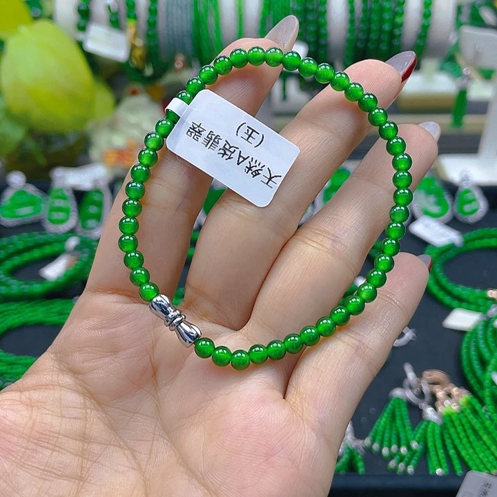翡翠手链未镶嵌小***?圆珠手链4