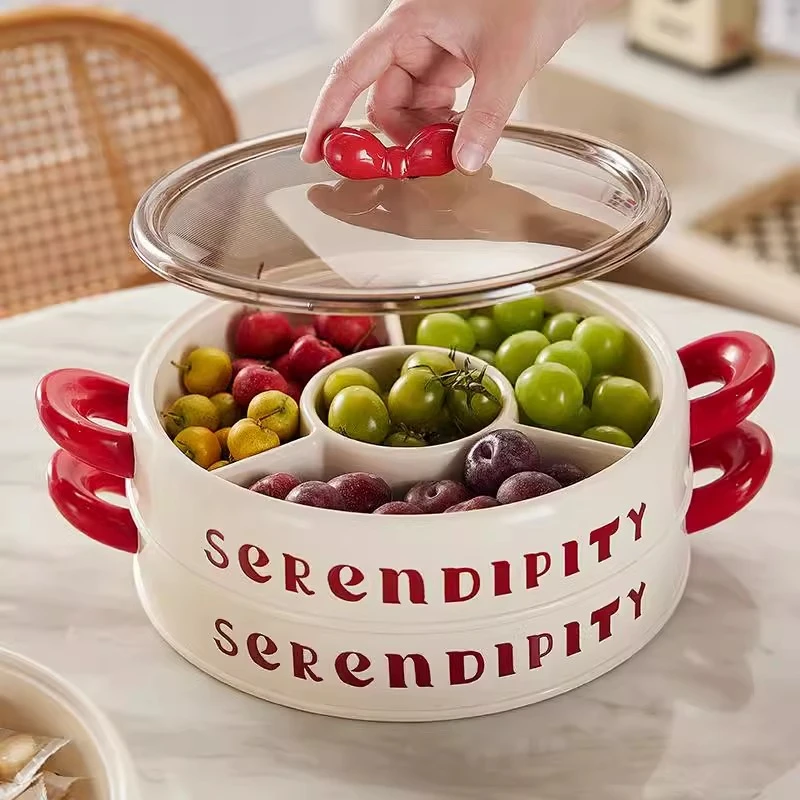 果盘客厅茶几家用高端精致高颜值干果盘水果盘零食盘过年糖果盒