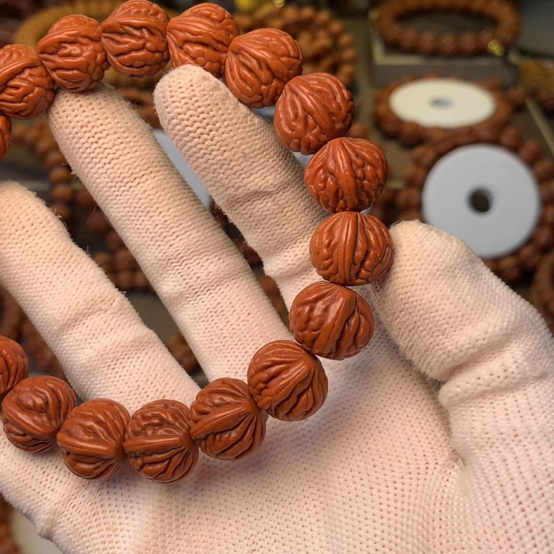 、***醉手串桃核秦岭龙纹