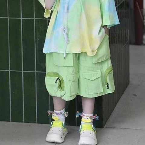 【断码】男童夏季印花套装2025新款儿童背后笑脸印花彩色扎