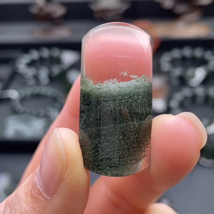 未镶嵌颈饰紫晶绿幽灵聚宝盆吊坠