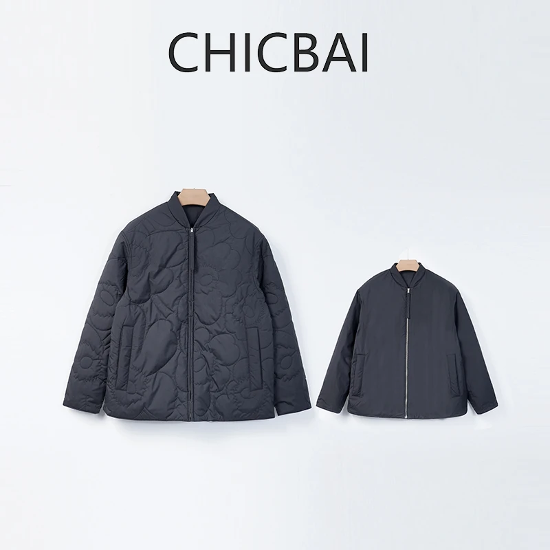 CHICBAI 太阳花绗线双面穿杜邦三防棉服龟背外套